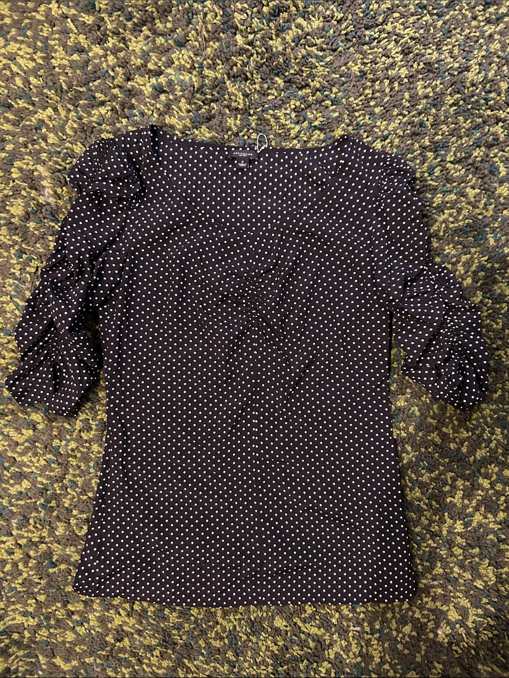 100% Silk Ann Taylor Polka Dot Blouse